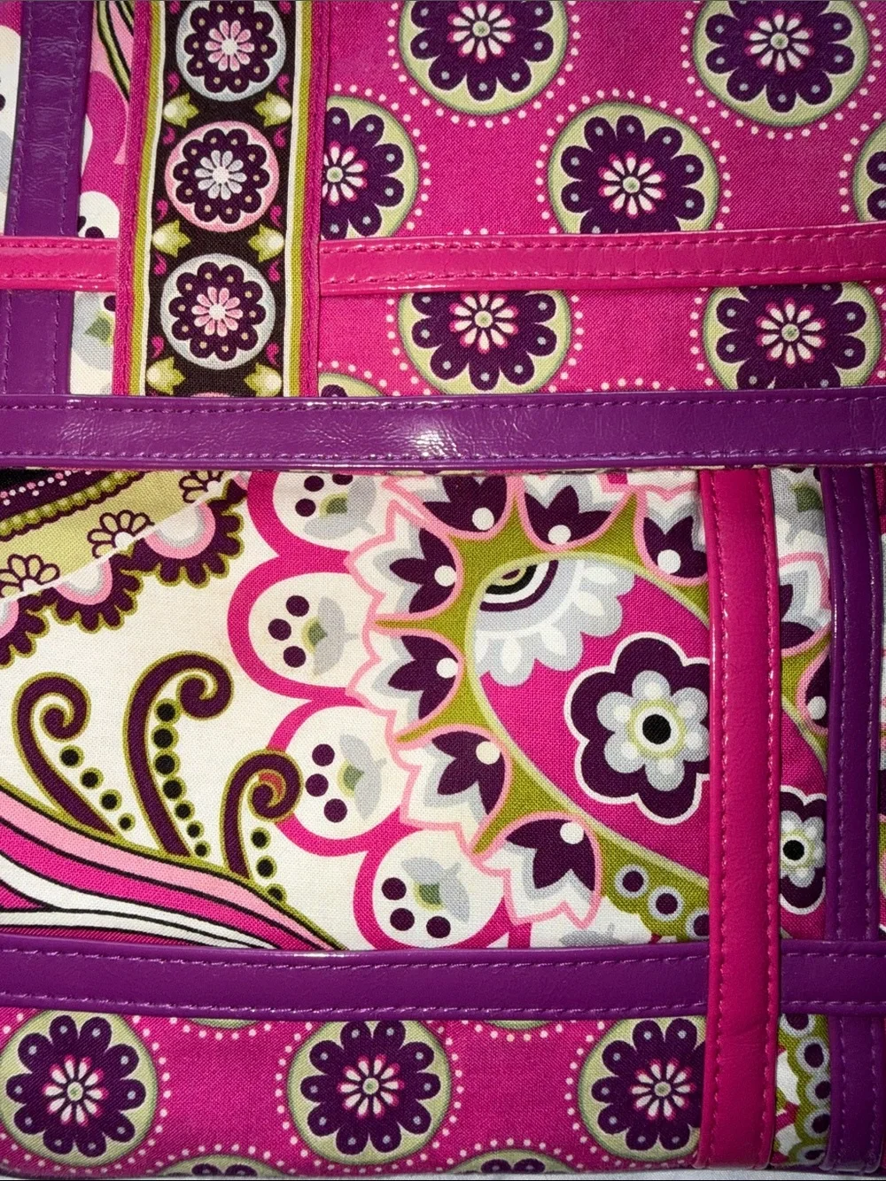 Vera Bradley Retired Mod Floral Pink Flap Hipster Crossbody Bag